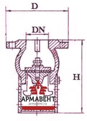 Чертеж 16ч42р Ду100