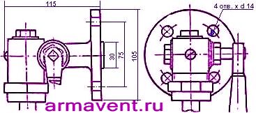 Присоединительные размеры запорного устройства 12б3бк Присоединительные размеры запорного устройства 12б3бк